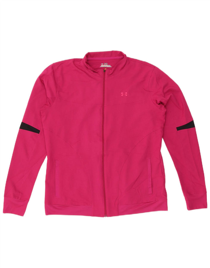 UNDER ARMOUR Dame træningsdragt topjakke UK 14 Medium Pink Colourblock
