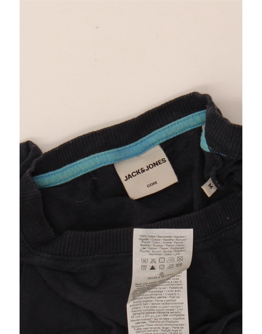 JACK & JONES Herre grafisk T-shirt top mellem marineblå bomuld