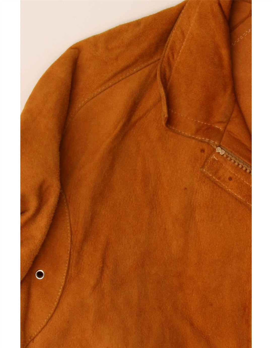 Vintage dame ruskindsjakke IT 46 Stort beige læder
