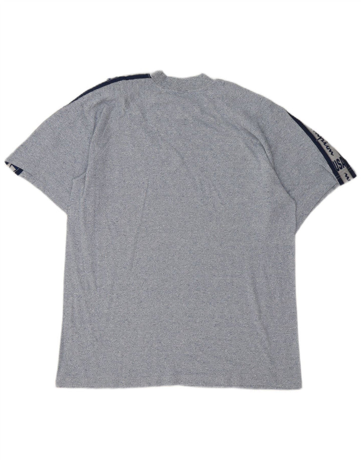 Champion Herre grafisk T-shirt Top Medium Marineblå Colourblock Bomuld