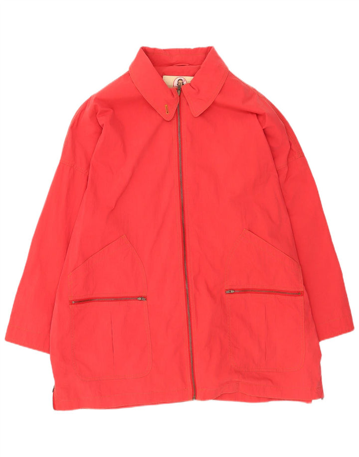 Vintage Dame Oversized Windbreaker Jacket UK 22 3XL Rød