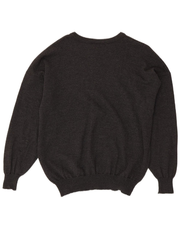 LACOSTE Herre Boat Neck Jumper Sweater Størrelse 8 3XL Grå Uld