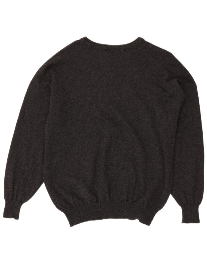 LACOSTE Herre Boat Neck Jumper Sweater Størrelse 8 3XL Grå Uld