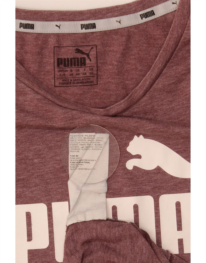 Puma Grafisk T-Shirt Top UK 10 Lille rødbrun polyester
