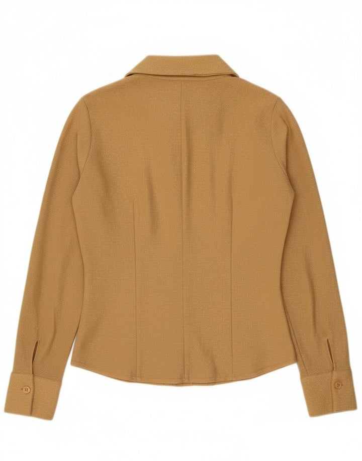 Vintage dameskjorte UK 10 Small Gold Polyester