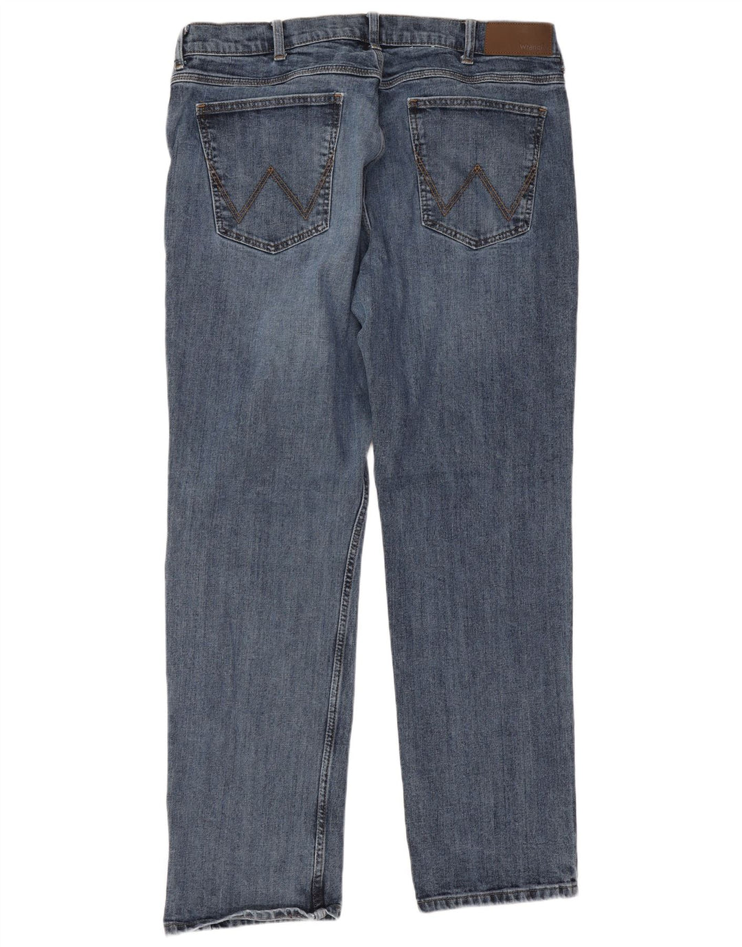Wrangler Herre Regular Straight Jeans W38 L32 Blå Bomuld