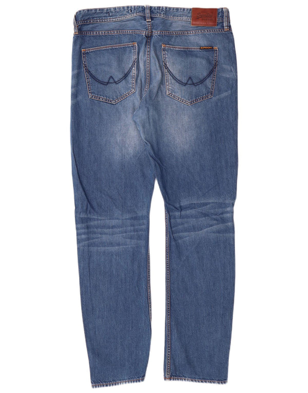 Superdry Herre Copperfill Løse Slim Jeans W34 L32 Blå Bomuld