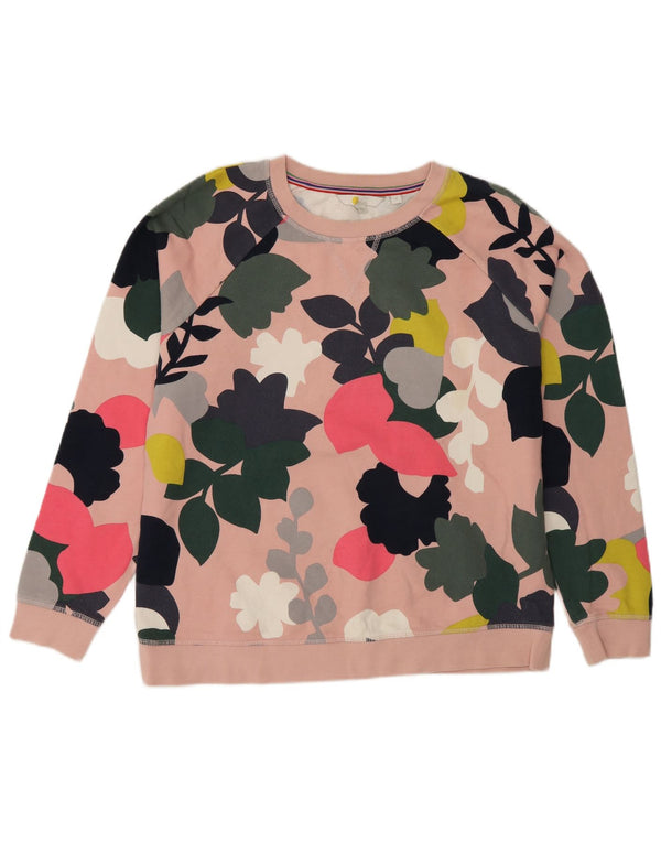 Boden Womens Regular Fit Sweatshirt Jumper Medium Pink Floral Bomuld