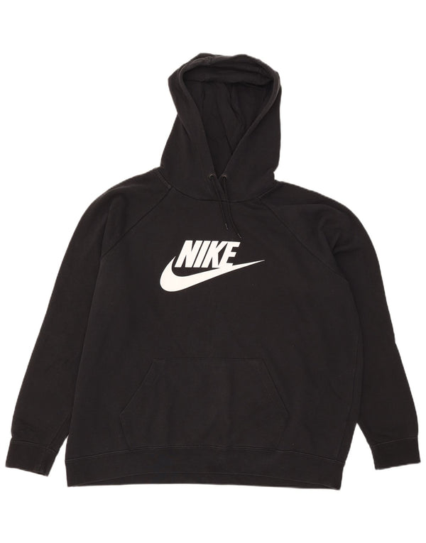Nike Dame grafisk oversize hættetrøje Jumper UK 18 XL Sort bomuld