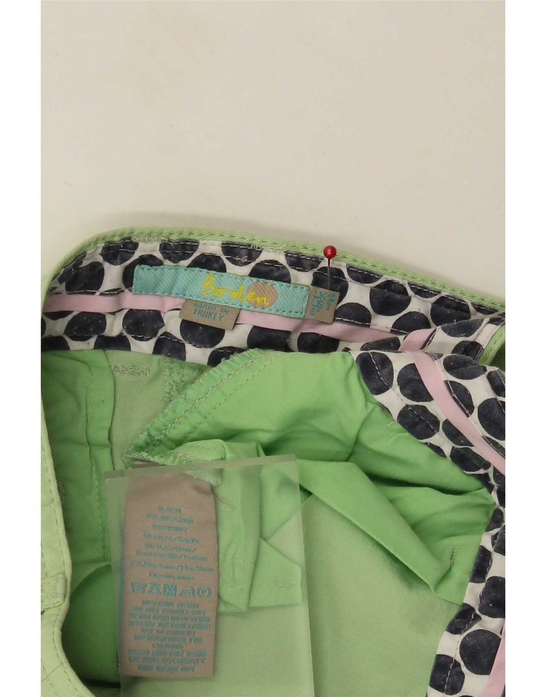 Boden Womens Regular Chino Shorts UK 10 Small W30 Green Cotton