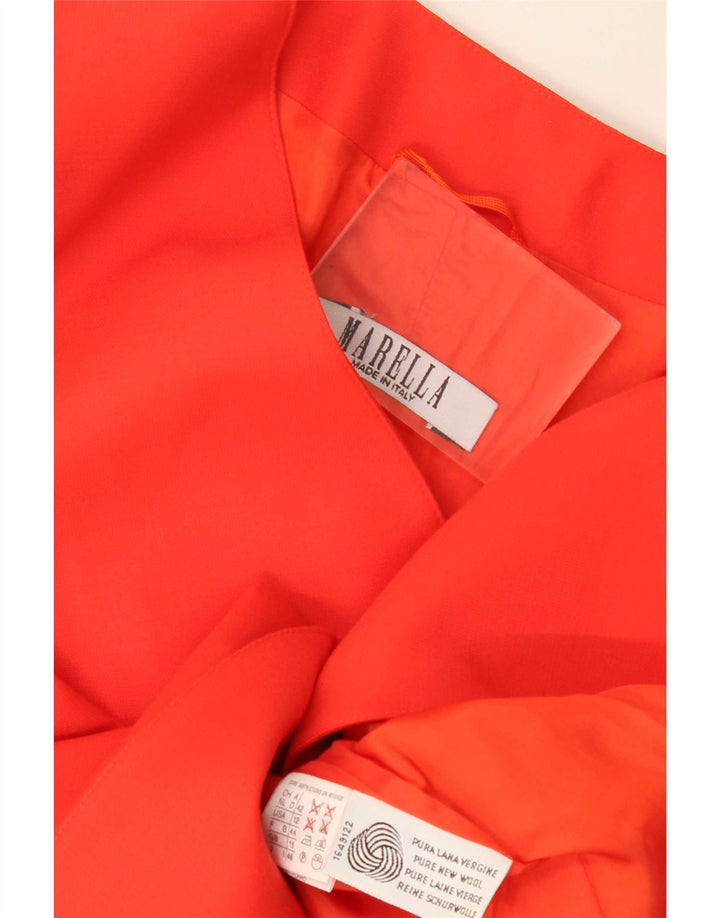 Marella Dame 2 Button Blazer Jacket UK 16 Large Orange Virgin Wool