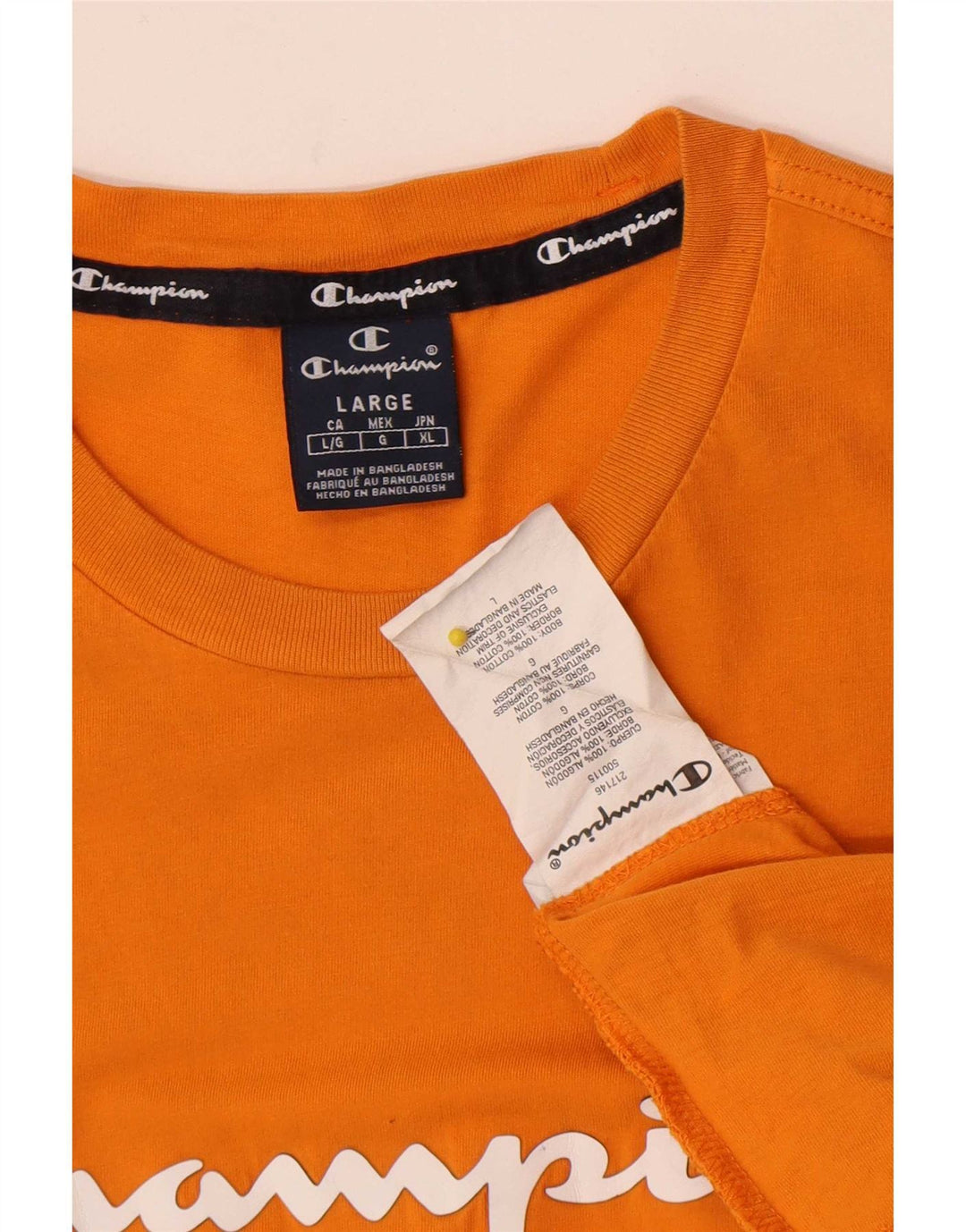 Champion Herre Grafisk T-Shirt Top Stor Orange Bomuld
