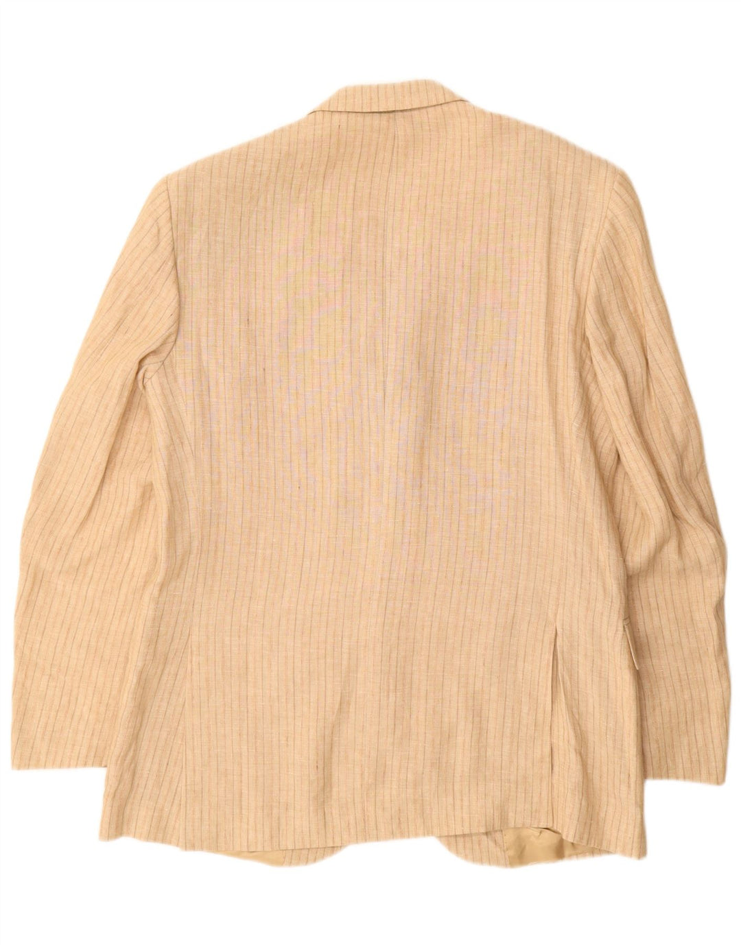 Vintage herre 3-knaps blazerjakke IT 52 XL Beige nålestribet linned