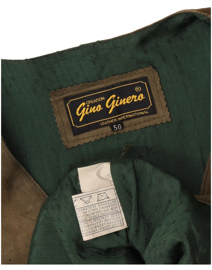 Vintage herre ruskindsvest IT 50 Medium Khaki Læder