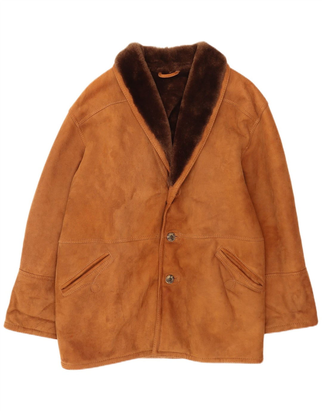 Port Banus Herre Shearling Jacket IT 50 Large Brown Shearling