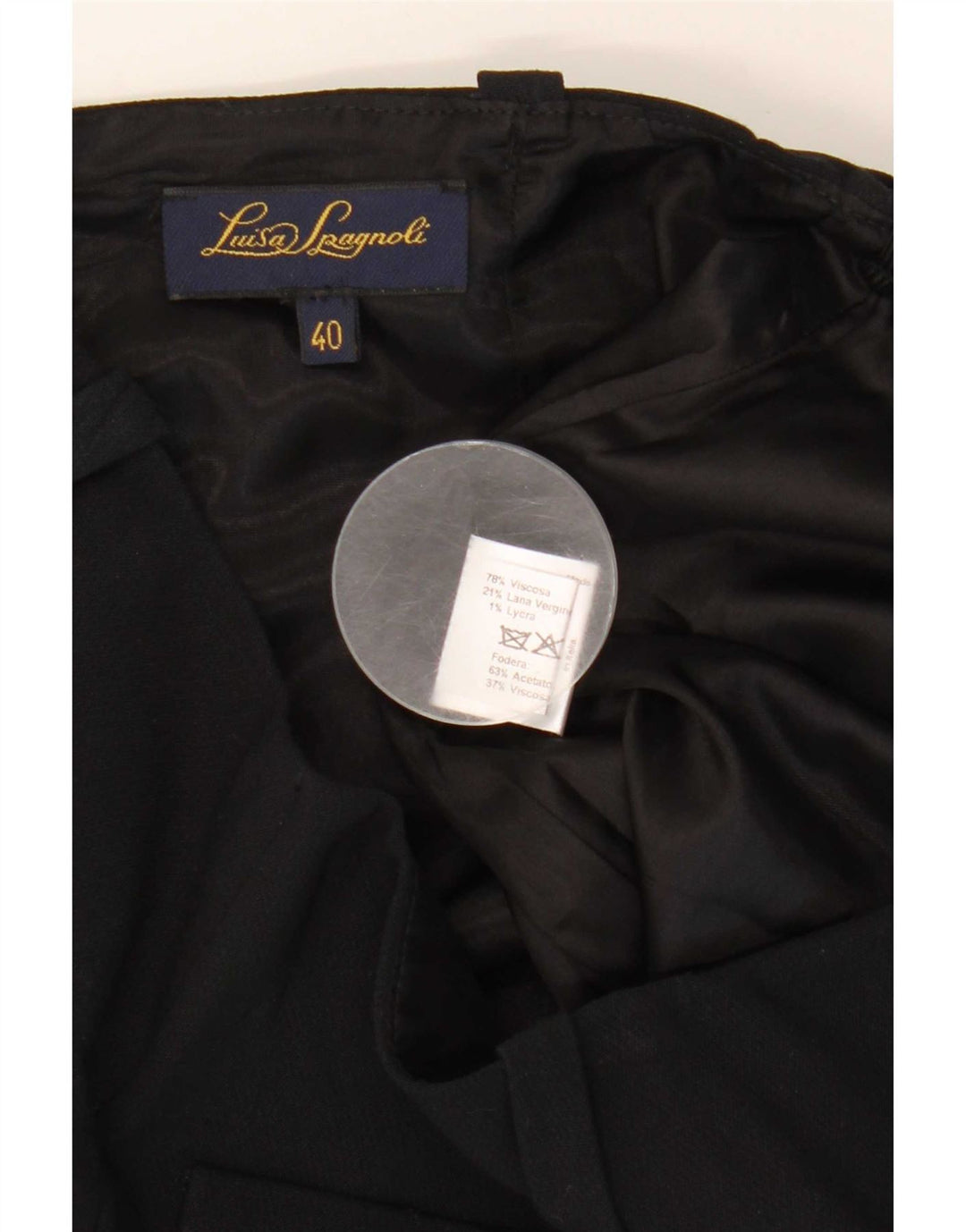 Luisa Spagnoli Dame A-Line Nederdel IT 40 Small W28 Sort Viscose