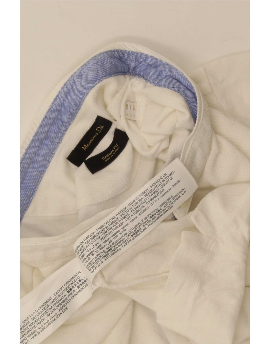 Massimo Dutti Herre T-Shirt Top Stor Hvid Bomuld