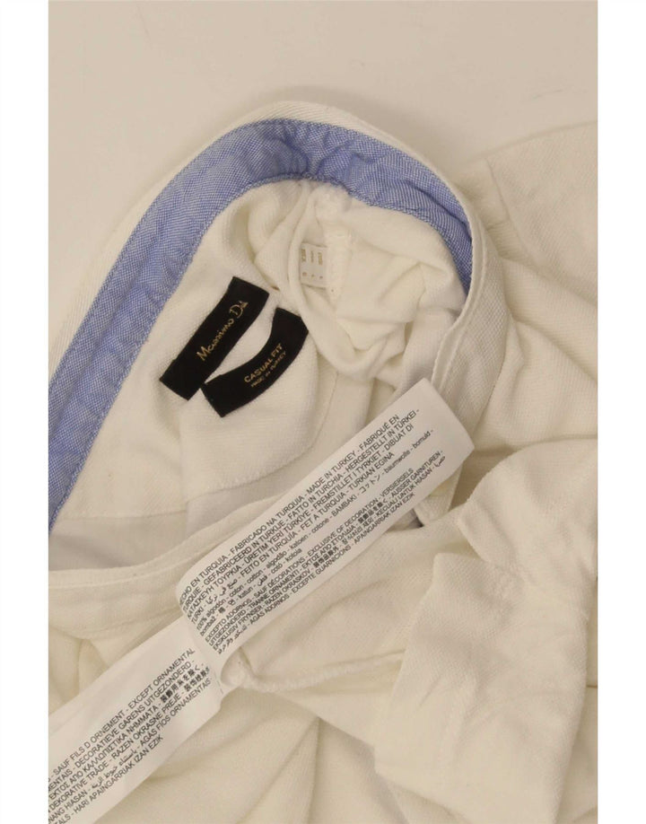 Massimo Dutti Herre T-Shirt Top Stor Hvid Bomuld