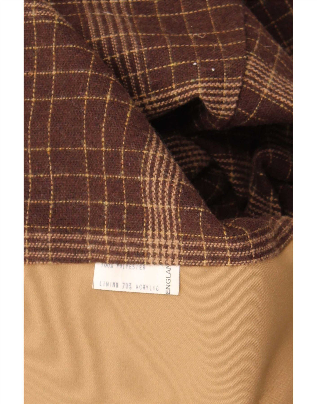 Vintage kvinders trenchcoat UK 14 medium brun polyester klassisk