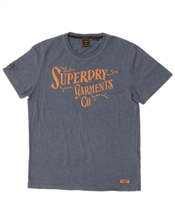 Superdry Grafisk T-shirt top til mænd XL blå bomuld