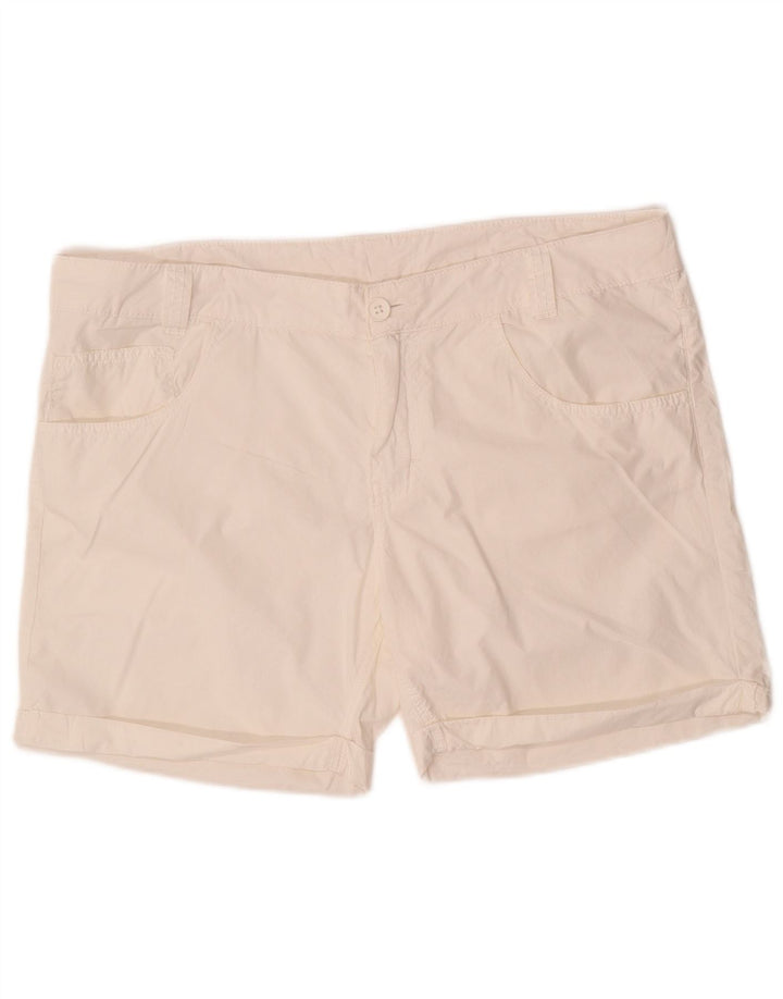 BENETTON Casual Shorts til kvinder UK 14 Large W38 White Bomuld