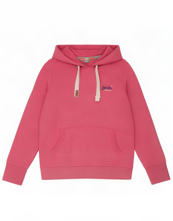 Superdry Dame Hættetrøje UK 16 Large Pink Bomuld
