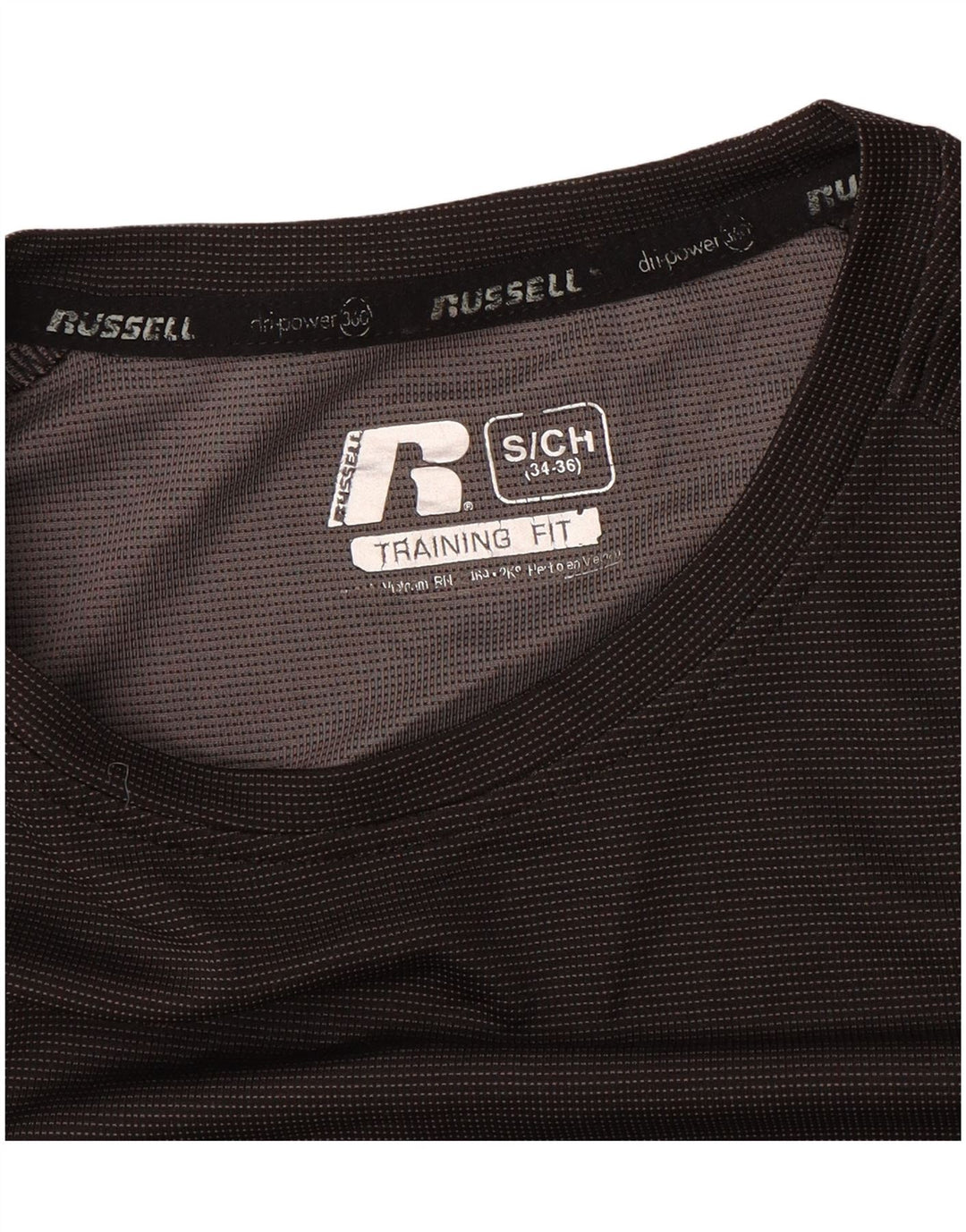 RUSSELL ATHLETIC Mens Dri-Power T-Shirt Top Small Grey Pinstripe