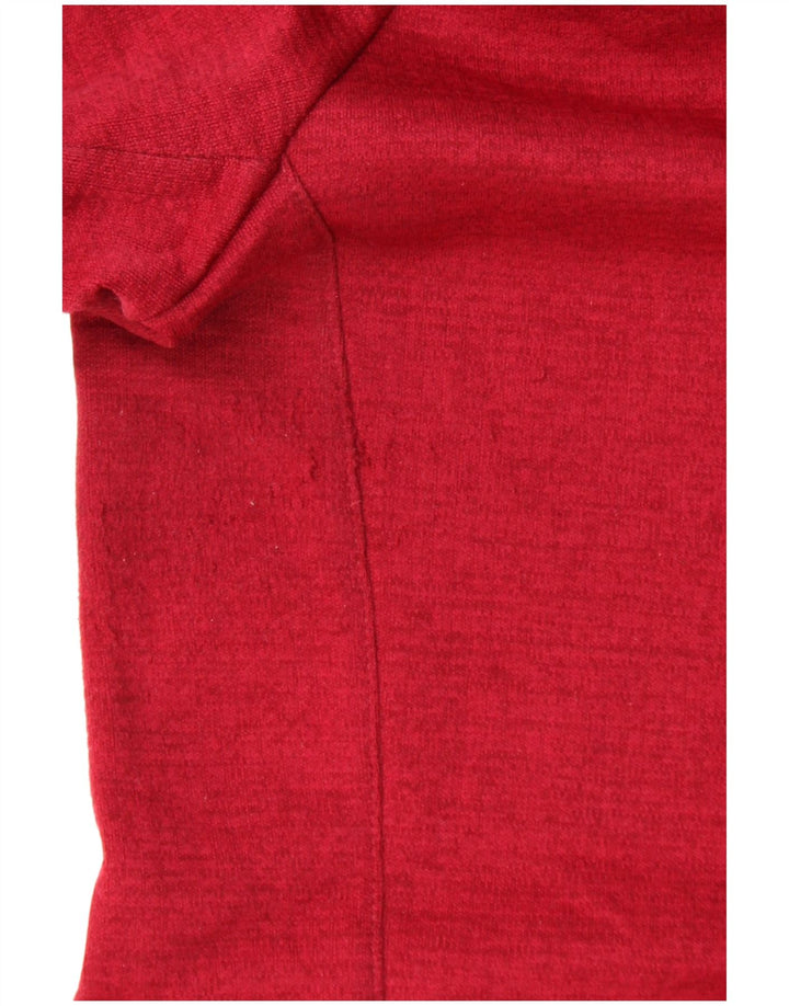 REEBOK hættetrøje med lynlås til kvinder UK 12/14 Medium Rød Polyester