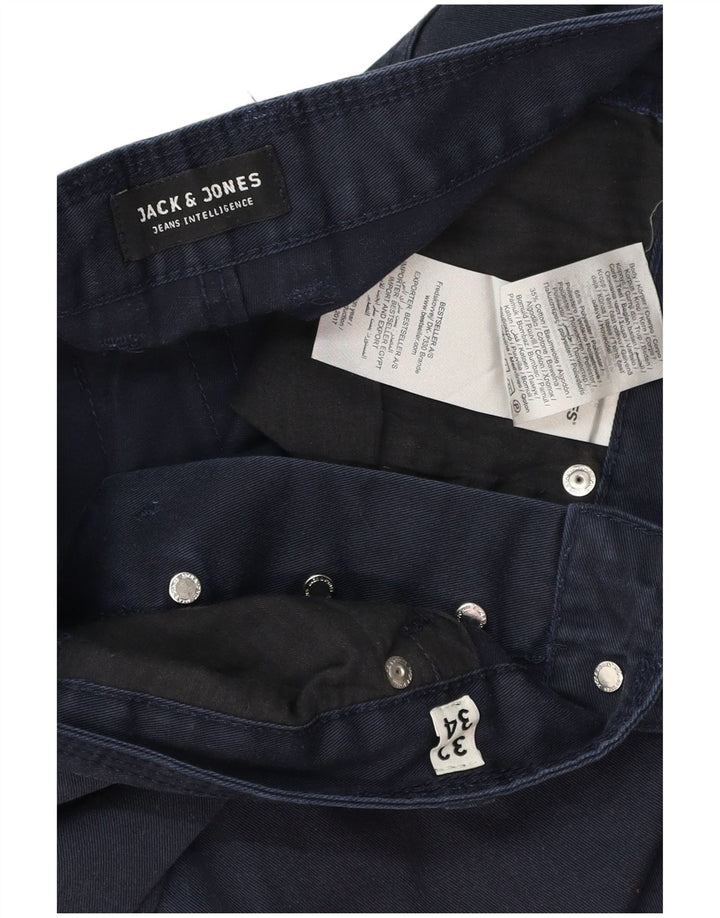 JACK & JONES Herre Banan Straight Casual Bukser W32 L32 Marineblå Bomuld