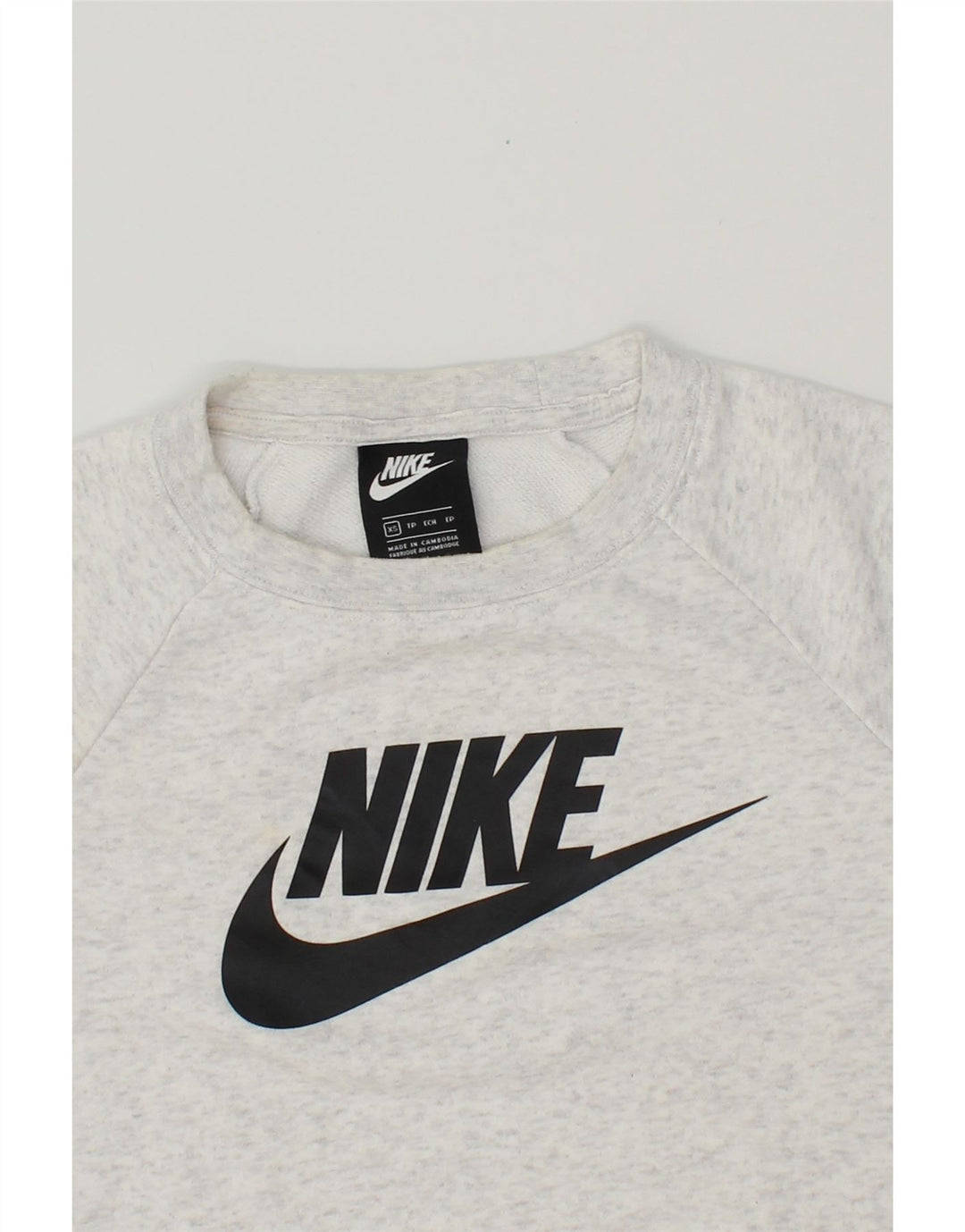NIKE Womens Oversized Graphic Sweatshirt Jumper UK 6 XS Grey Cotton Vintage Nike and Second-Hand Nike from Messina Hembry 