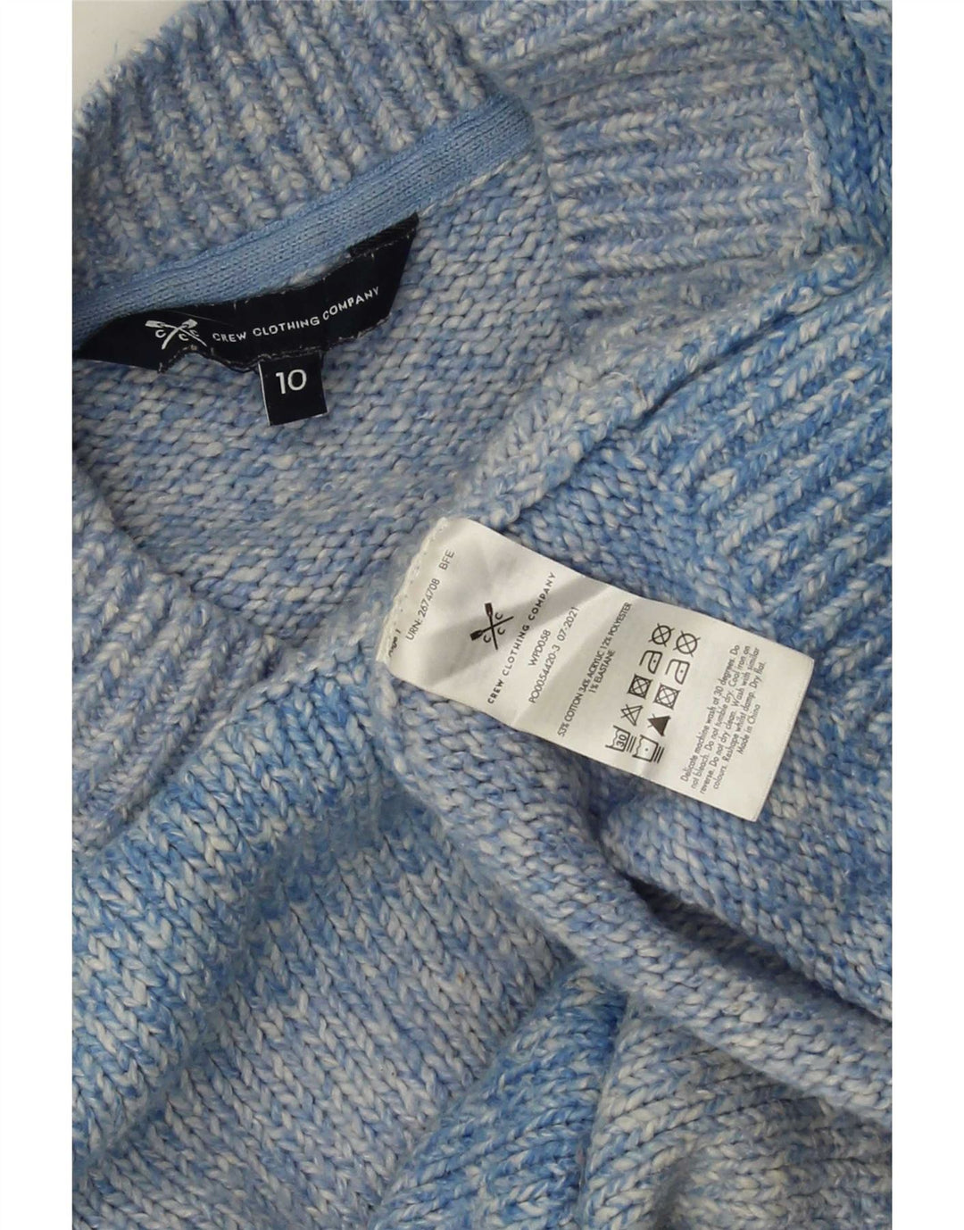 Besætningstøj Dame Turtle Neck Jumper Sweater UK 10 Small Blue