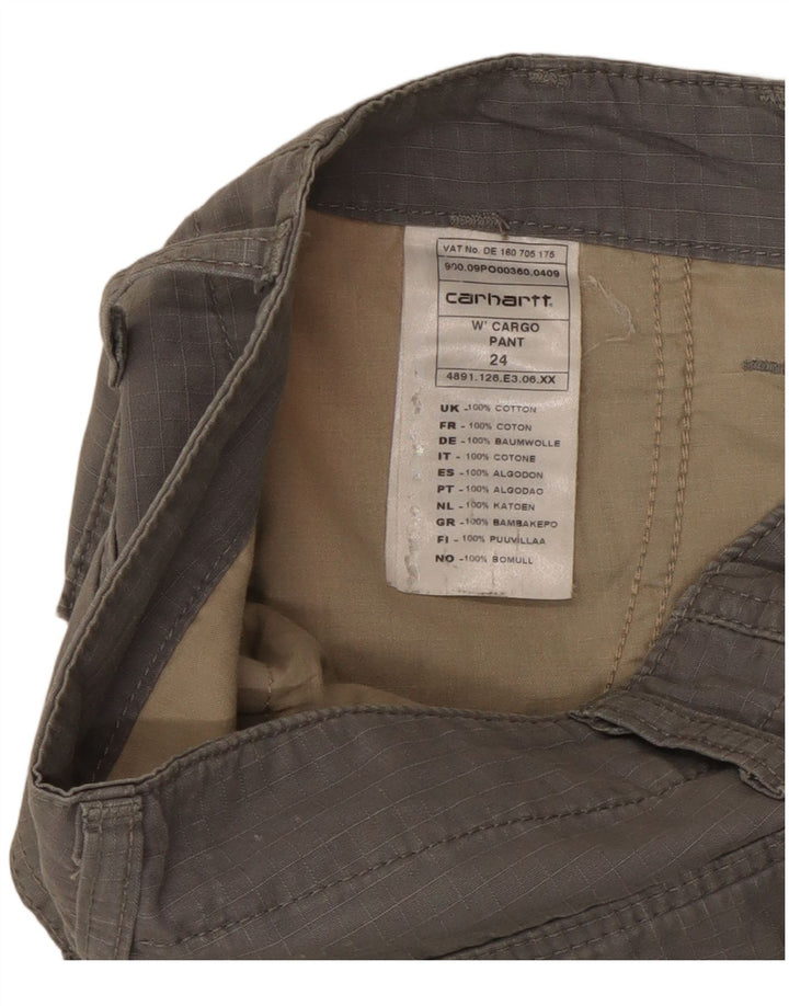 Carhartt Lige Cargo-bukser til kvinder W24 L31 Grå bomuld