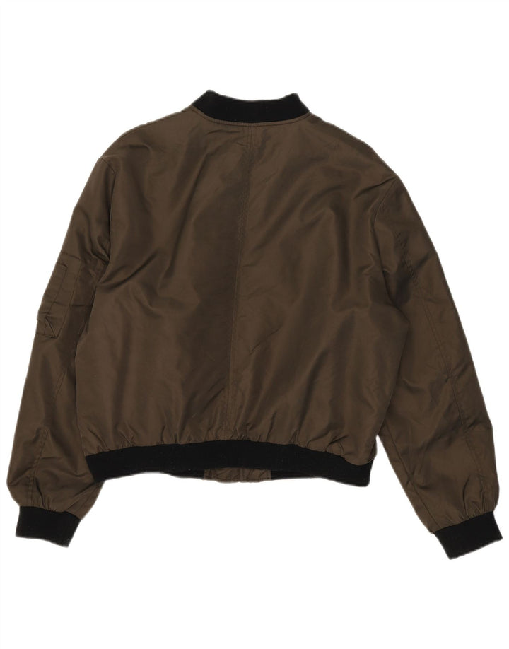 Zara Womens Bomber Jacket UK 14 Large Khaki