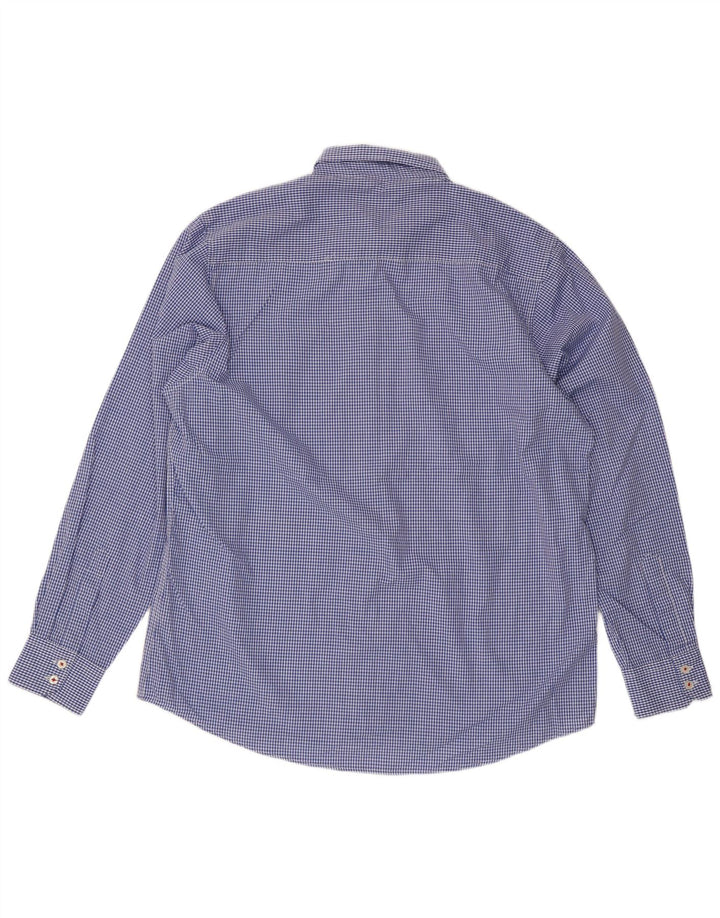 Pierre Cardin Herre Regular Fit skjorte 2XL Blå Gingham Polyester