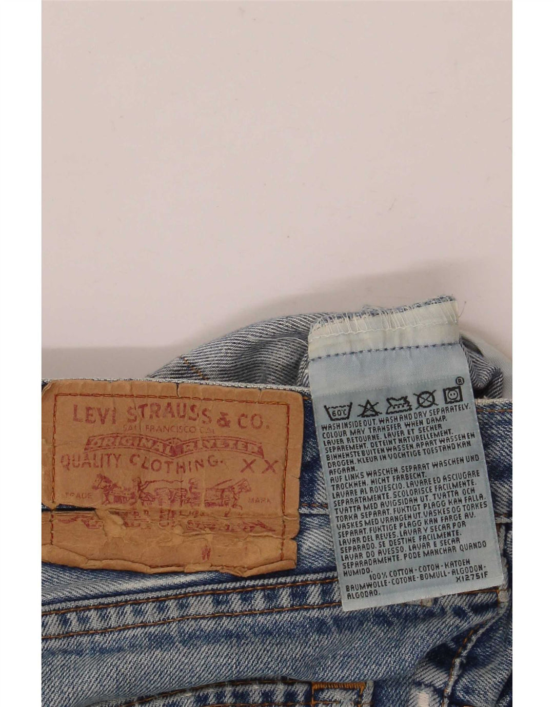 Levi's Men Distressed Straight Jeans W36 L32 Blå Bomuld