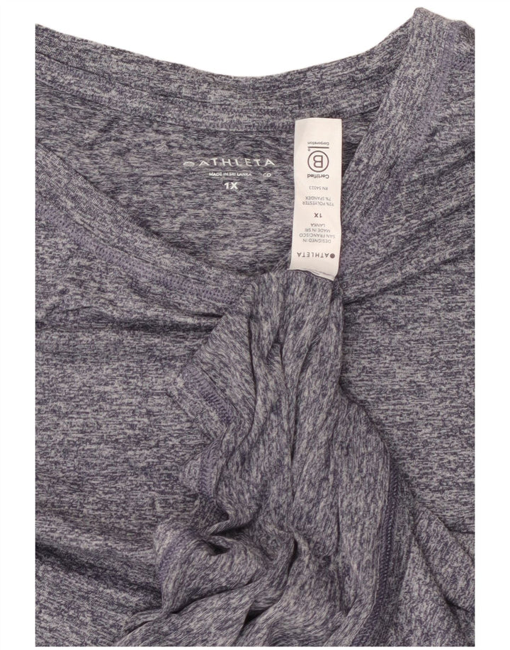 ATHLETA Womens Crop Vest Top UK 18 XL Navy Blue Flecked Polyester