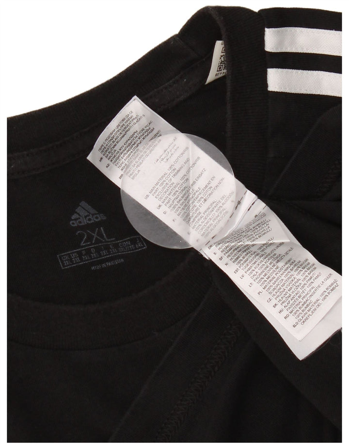 Adidas Herre T-Shirt Top 2XL Sort Bomuld