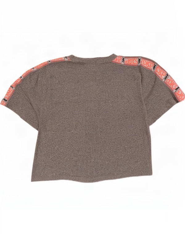 Asics Grafisk T-shirt top til kvinder UK 18 XL Grå Flecked Bomuld