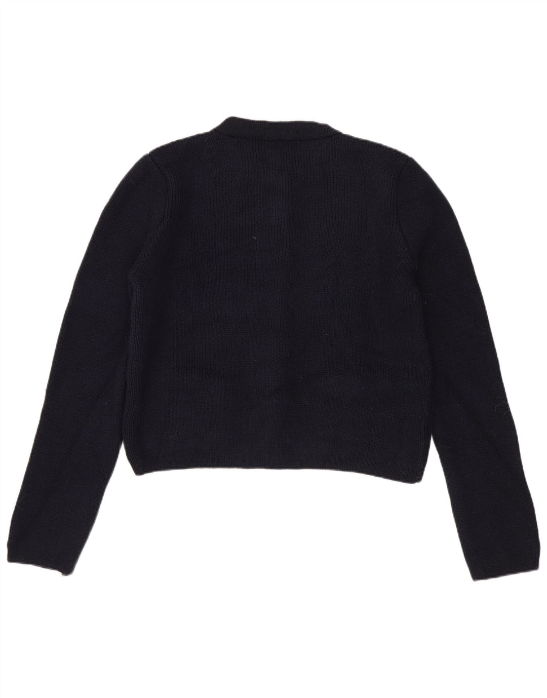 Zara Womens Crop Cardigan Sweater UK 12 Medium Navy Blue