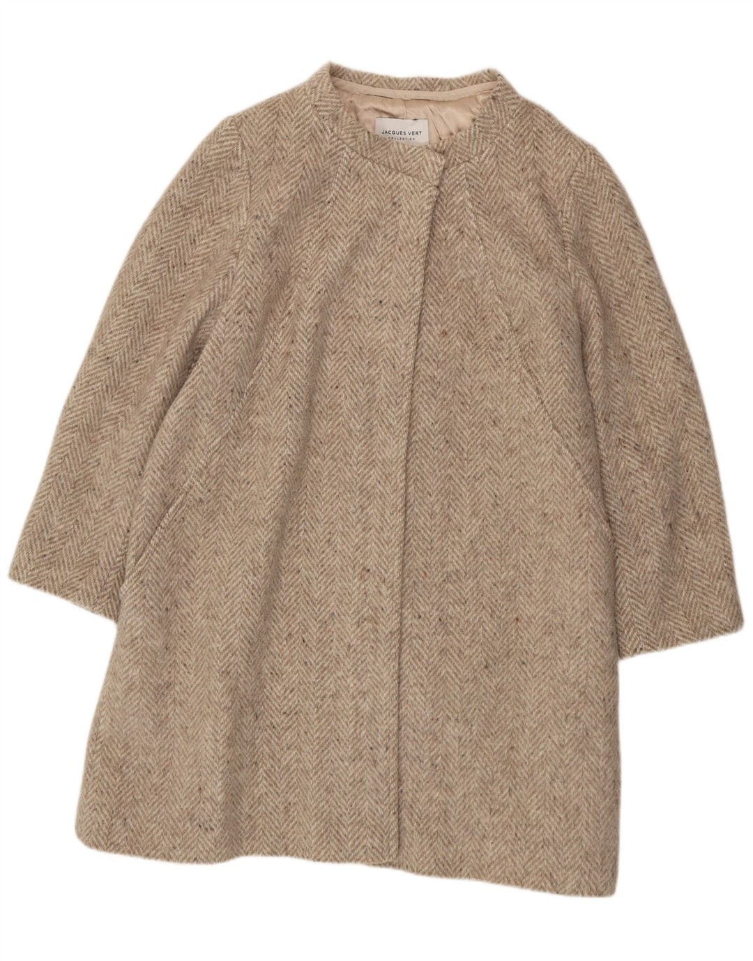 JACQUES VERT Dameoverfrakke UK 20 XL Grå sildebensuld