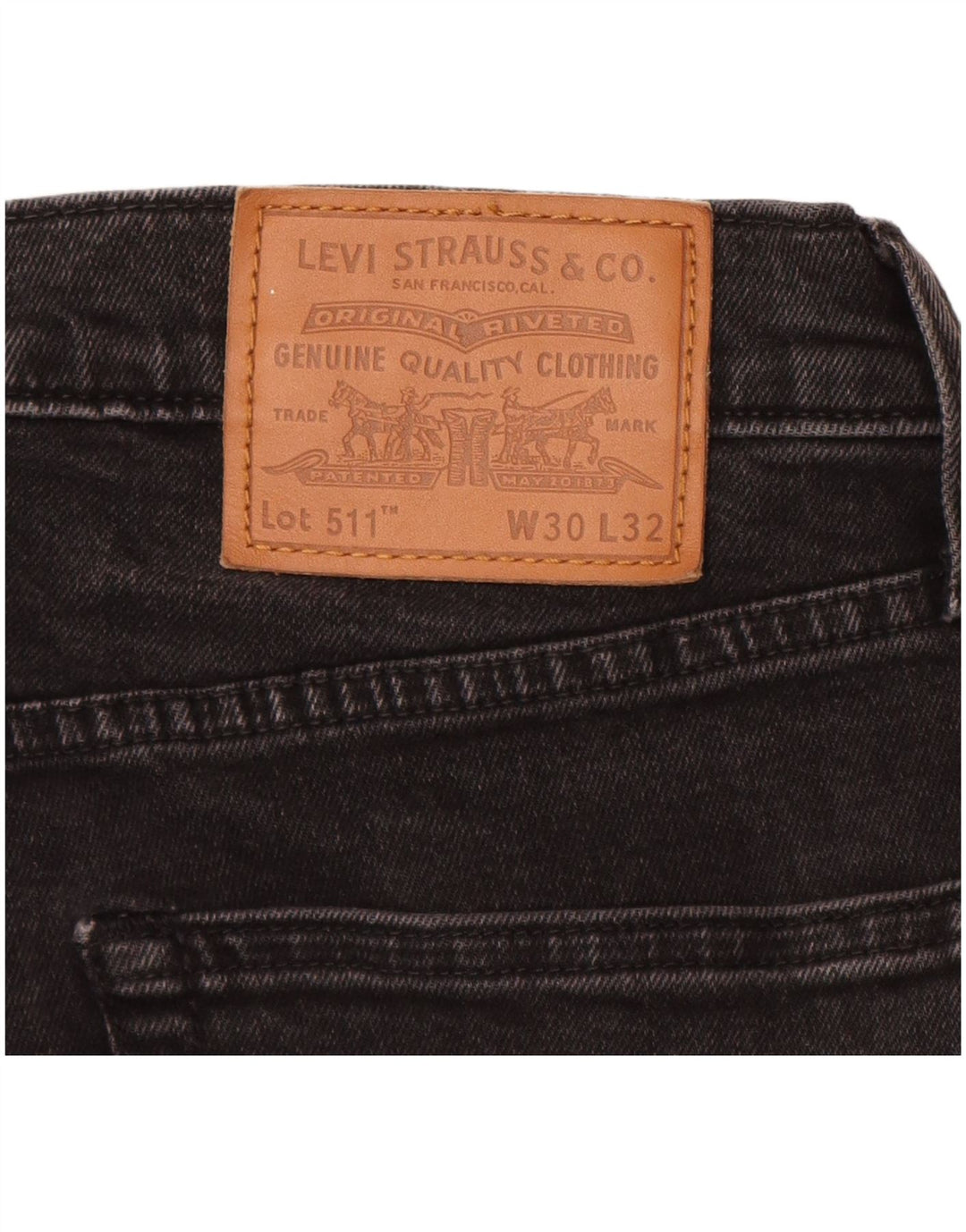 LEVI'S Herre 511 Slim Jeans W30 L32 Sort Bomuld