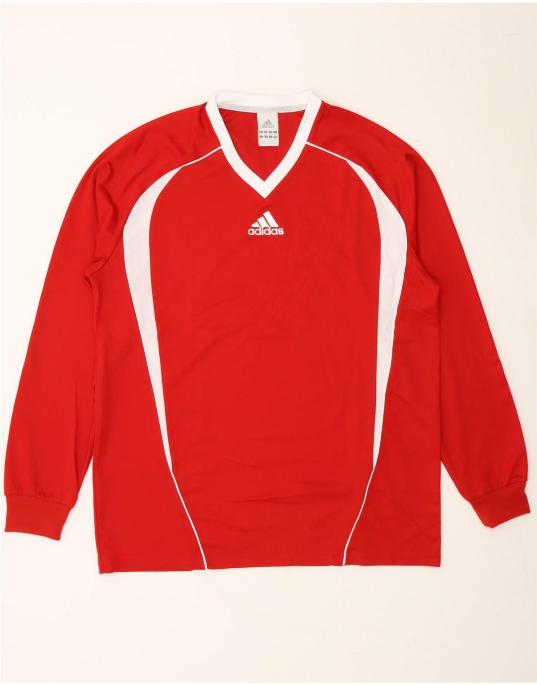 ADIDAS Mens Clima 365 Top Long Sleeve Medium Red Colourblock Polyester Vintage Adidas and Second-Hand Adidas from Messina Hembry 