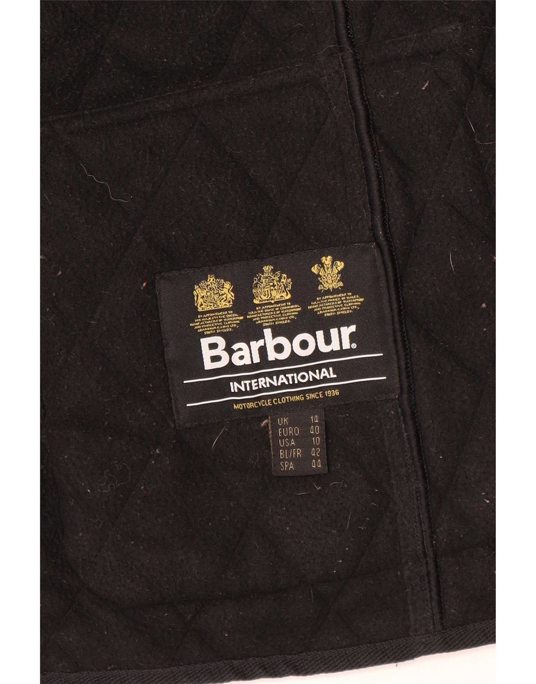 Barbour Quiltet jakke til kvinder UK 14 Stor sort polyester