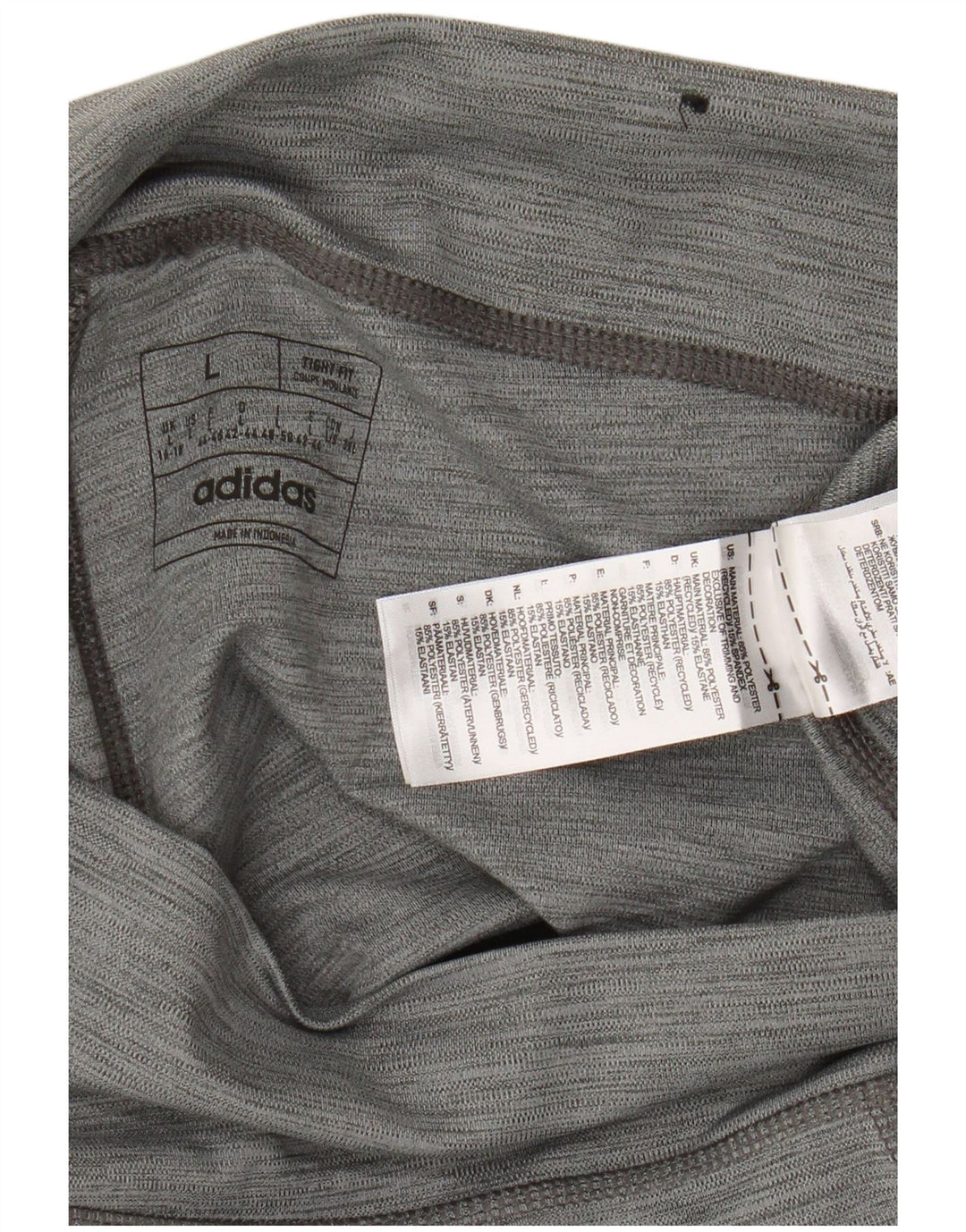 Adidas Dame Leggings UK 16/18 Large Grå Polyester