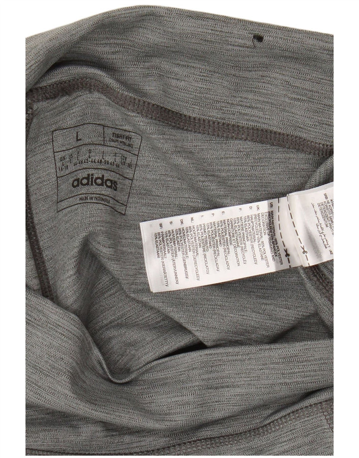 Adidas Dame Leggings UK 16/18 Large Grå Polyester
