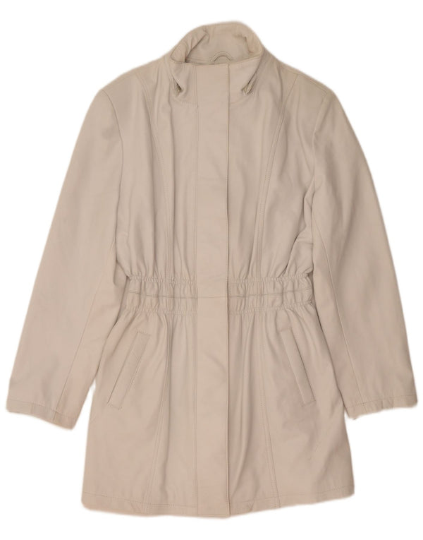 Vintage dame læderjakke IT 50 XL Hvid