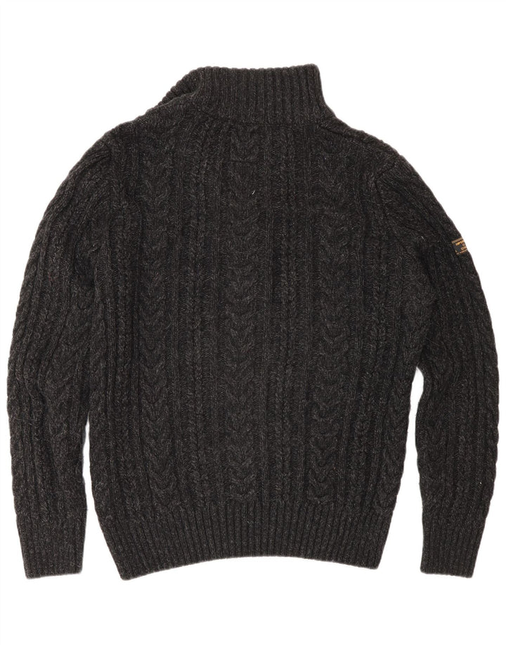 Superdry Sweater med lynlås til mænd mellemgrå akryl