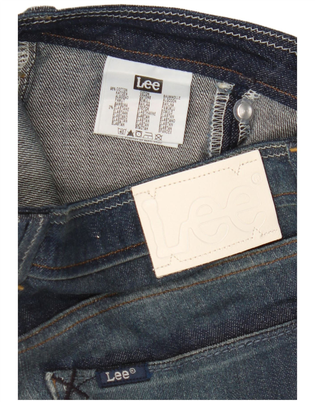 Lee Dame Crystal Capri Jeans W30 L16 Marineblå Bomuld