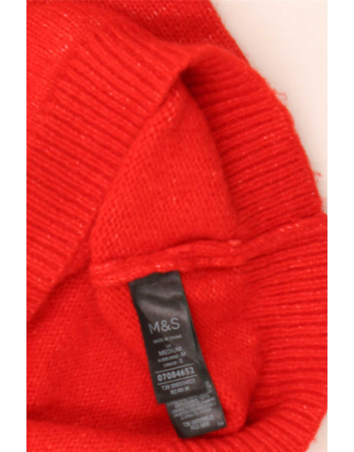 Marks & Spencer Dame sweater med rund hals DK 14 Medium rød plettet