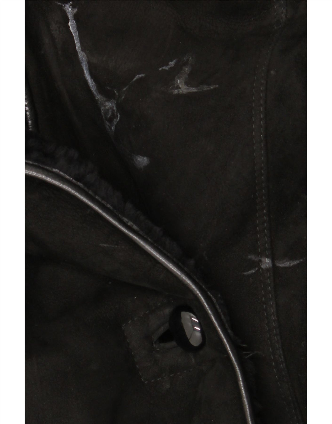 Vintage Dame Shearling Coat UK 18 XL Sort